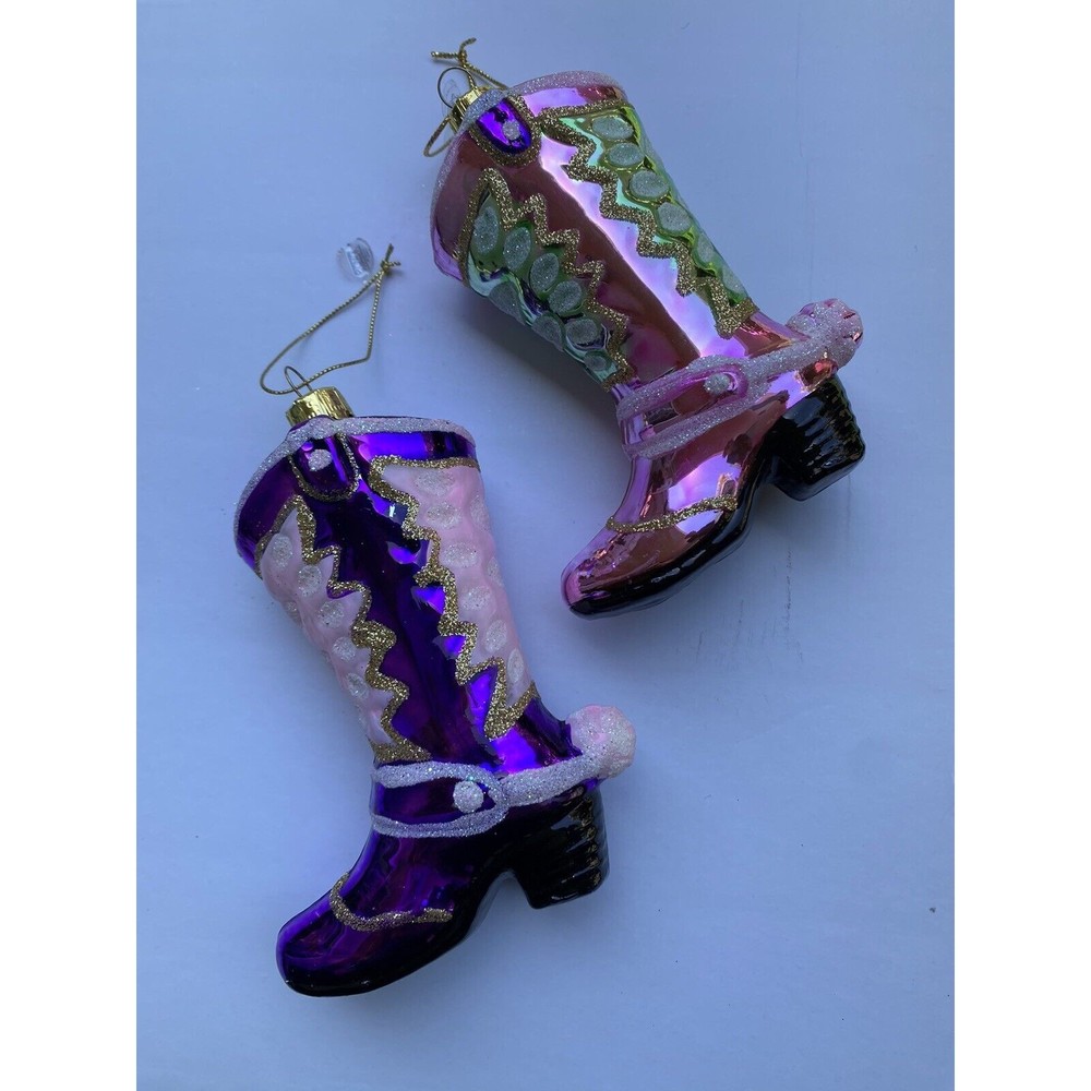 Cowboy Boot Ornament 4.75 Inch Western Christmas Set of 6 TWO's Co. - Picture 8 of 14
